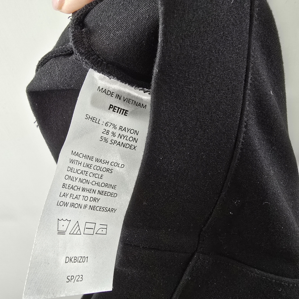 Quince Ultra Stretch Ponte Straight Leg Pants Trousers Solid Black Size M Petite - Picture 11 of 12